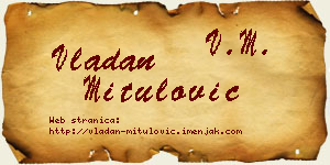 Vladan Mitulović vizit kartica